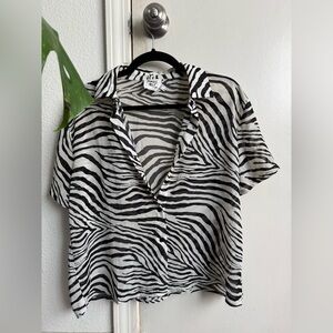 Zebra button up